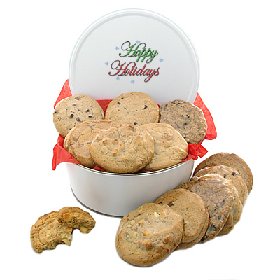 Happy Holidays 3lb Cookie Gift Tin - 12 Gourmet Cookies