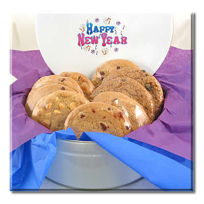 New Years 3lb Tin - 12 Gourmet Cookies