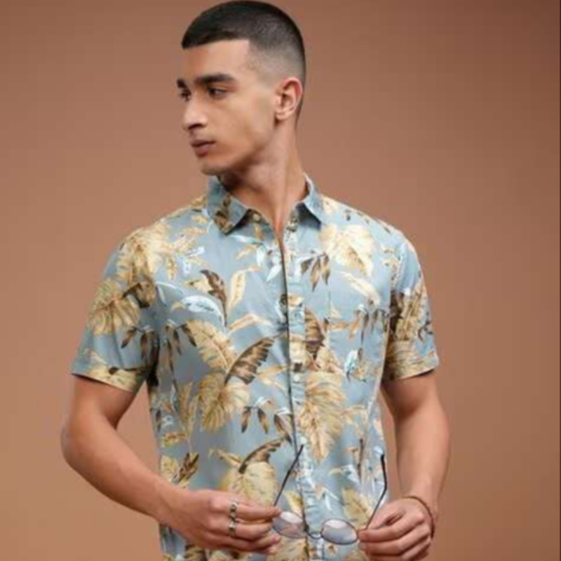 BEACH GREEN FLORAL SHIRT FOR MEN