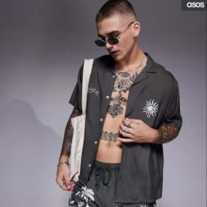 BEACH GRY MODAL SHIRT FOR MEN