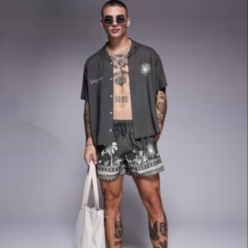 BEACH GRY MODAL SHIRT FOR MEN