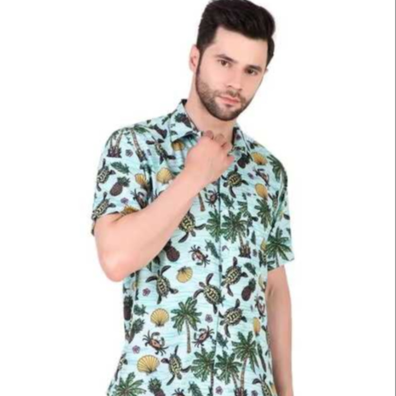 TROPICAL GREEN MODAL SHIRT FOR MEN