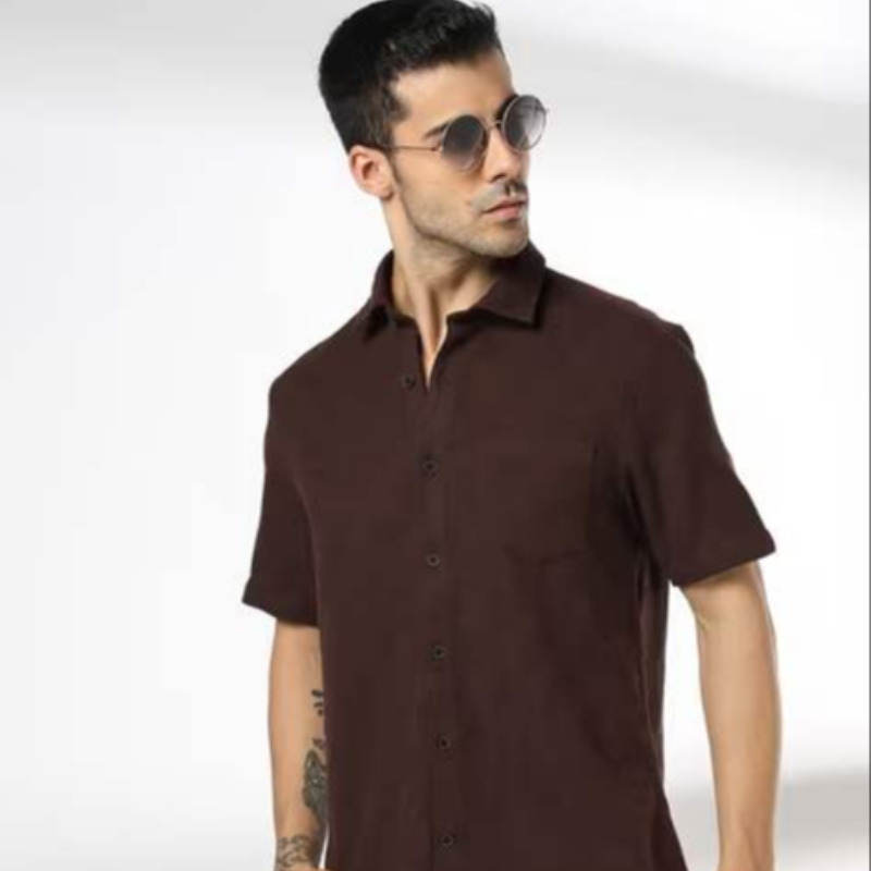 CASUAL BROWN MODAL SHIRT FOR MEN