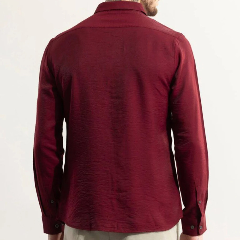 CASUAL RED MODAL FULL SLEEVE SHIRT FOR MEN