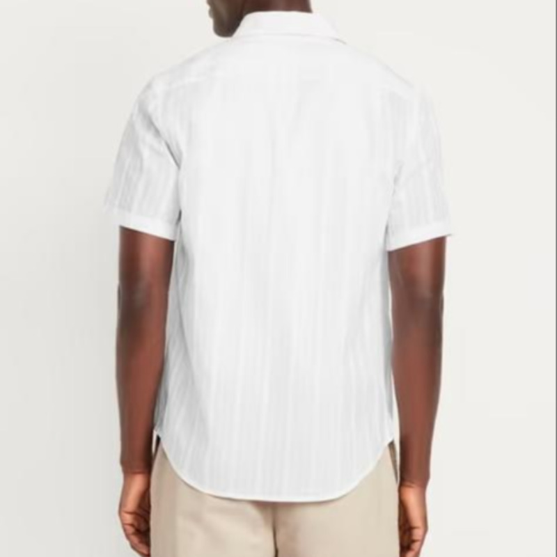 CASUAL WHITE MODAL TEXTURED SHIRT FOR MEN