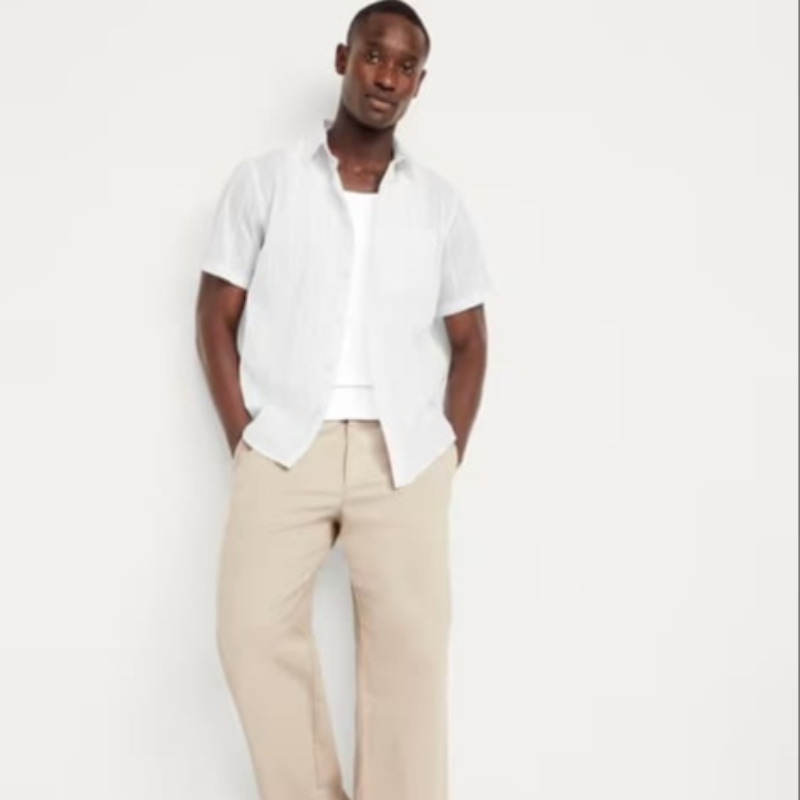 CASUAL WHITE MODAL TEXTURED SHIRT FOR MEN