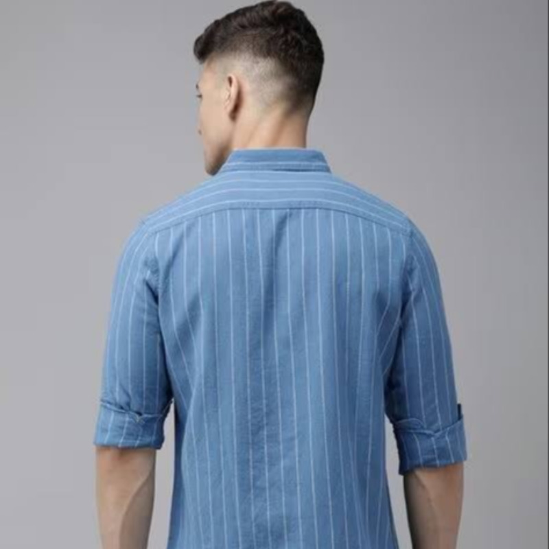 FORMAL STRIPED BLUE MODAL SHIRT FOR MEN