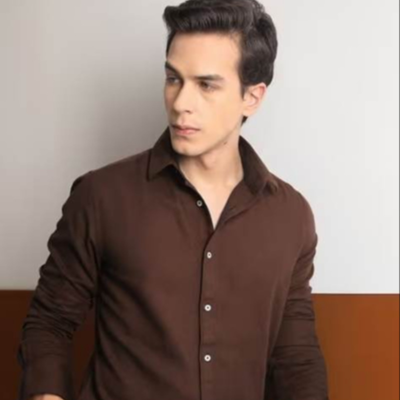 FORMAL BROWN FULL SLEEVE MODAL SHIRT