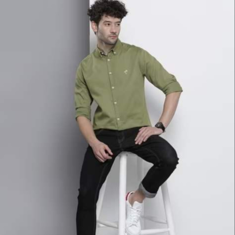 PALE GREEN FULL SLEEVE FORMAL SHIRT FOR MEN
