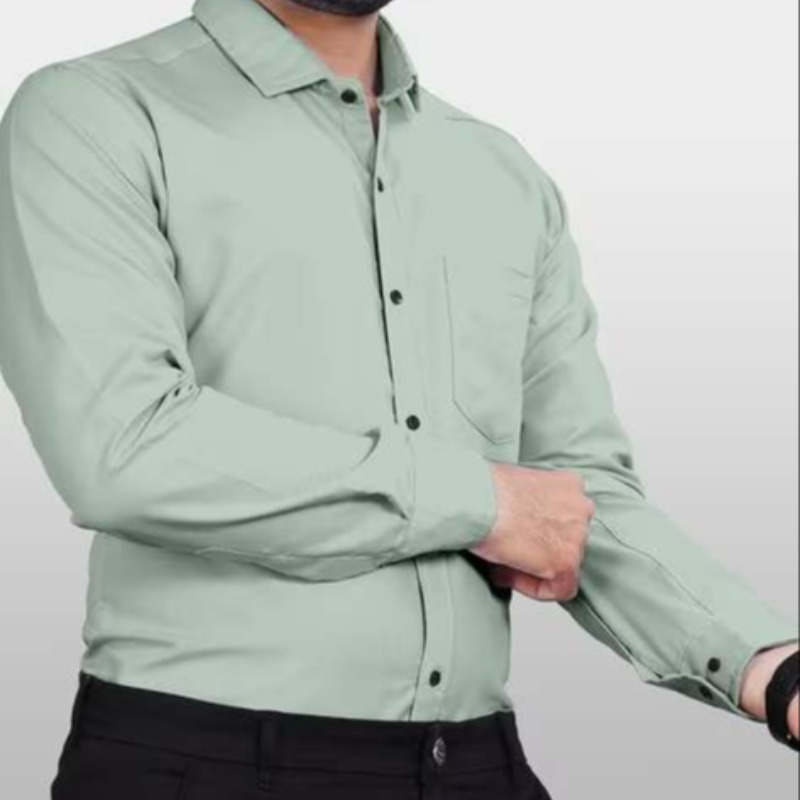 LYK GREEN FULL SLEEVE FORMAL SHIRT FOR MEN