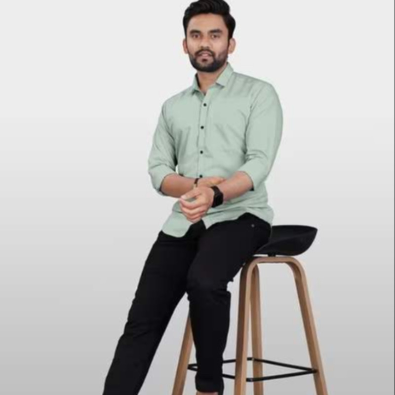 LYK GREEN FULL SLEEVE FORMAL SHIRT FOR MEN