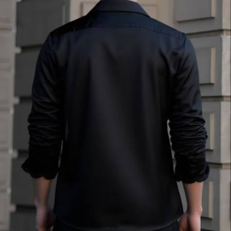 FULL SLEEVE BLACK MODAL SHIRT FOR MEN