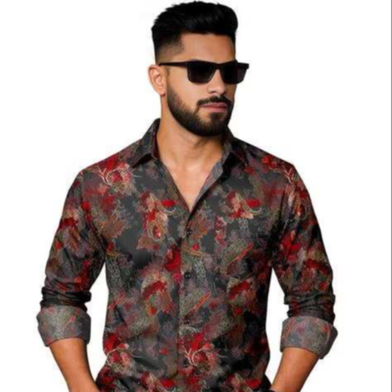 FULL SLEEVE FLORAL MODAL SHIRT FOR MEN