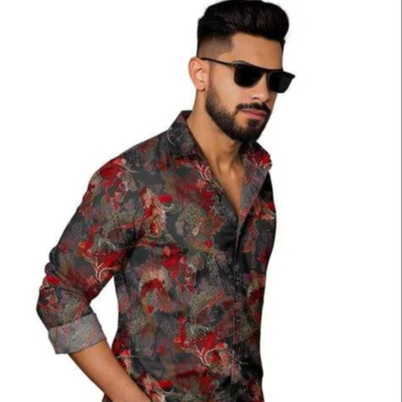 FULL SLEEVE FLORAL MODAL SHIRT FOR MEN