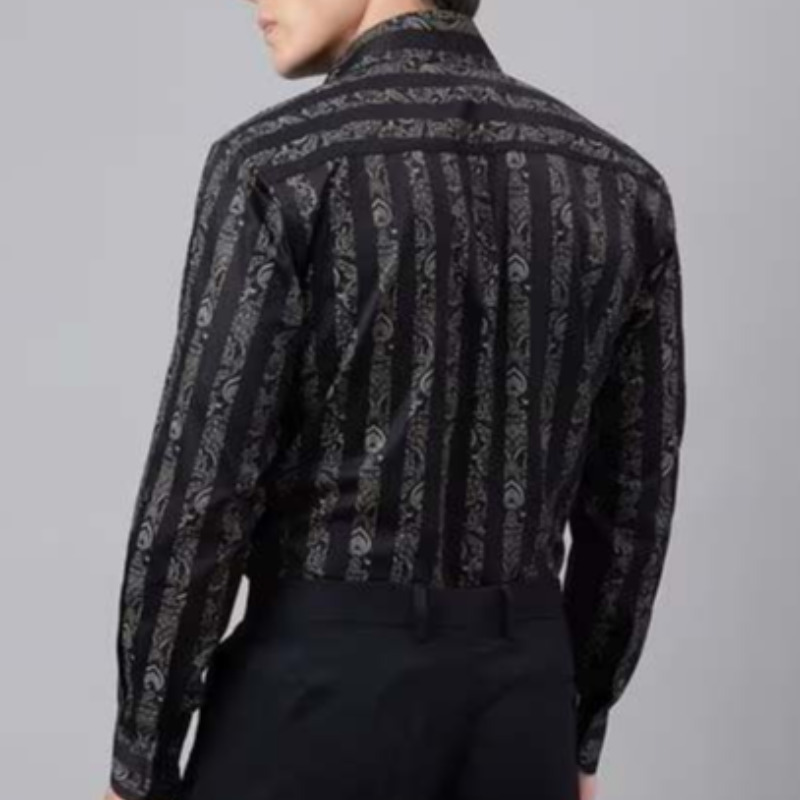 FULL SLEEVE BLACK MODAL SHIRT FOR MEN