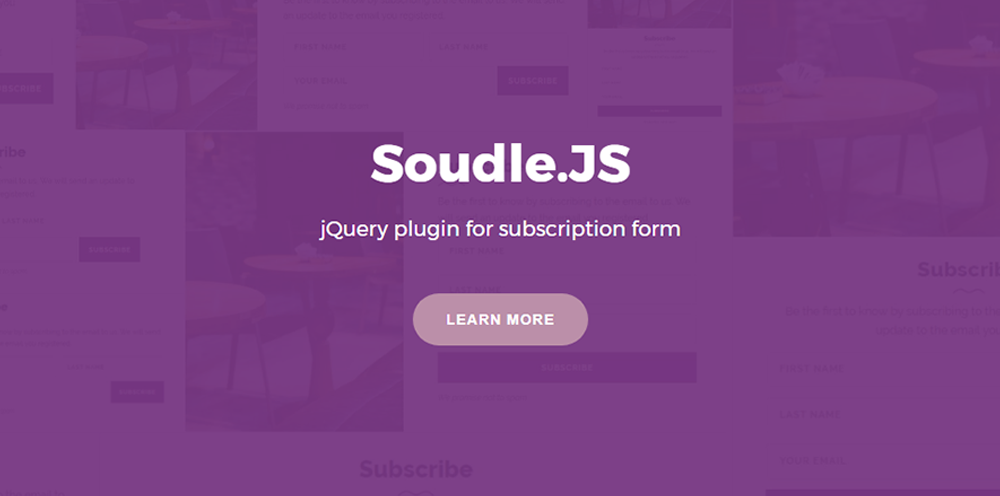 Soudle.js - jQuery Plugin for Subscription Form + Laravel & CodeIgniter Admin Panel - 1