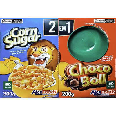 Cereal Matinal Alca Foods Choco Boll 200g + Corn Sugar 300g Kit