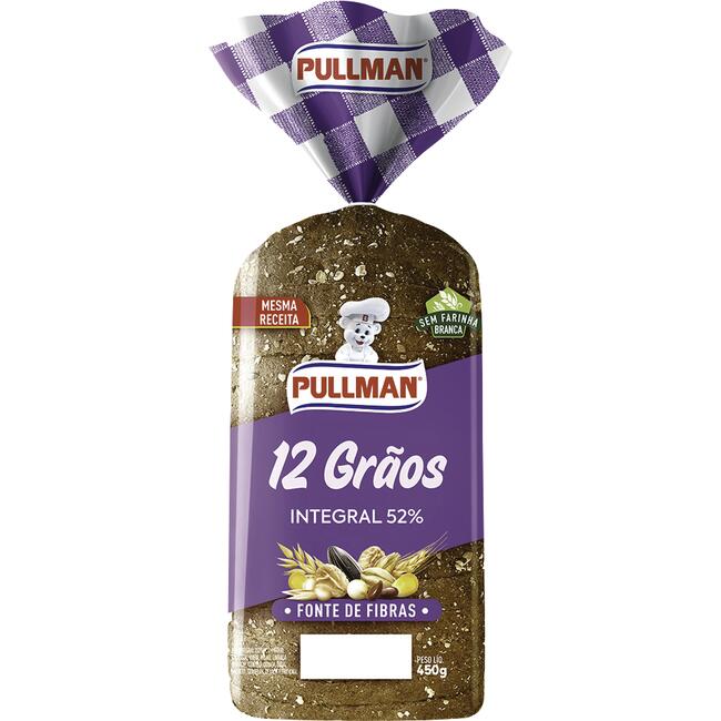 Pão Integral Pullman 12 Grãos Pacote com 450g