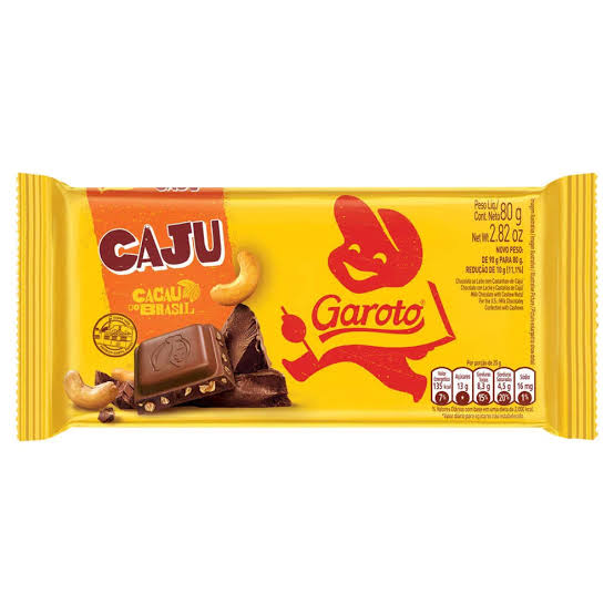BARRA DE CHOCO-GAROTO-CAJU-90G