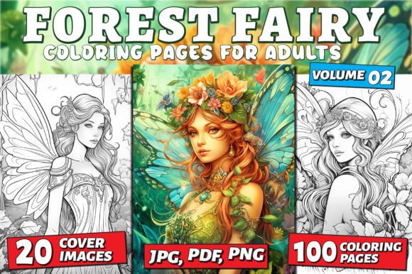 Forest Fairy Coloring Book Cover