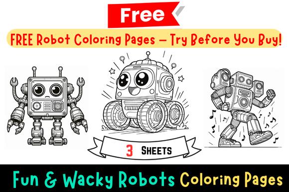 Free Robot Coloring Pages Sample