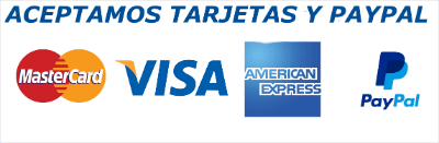 Aceptamos Pagos Con Paypal y Tarjetas de Credito y Debito Visa, Mastercard y American Express Aceptamos Pagos Con Paypal y Tarjetas de Credito y Debito