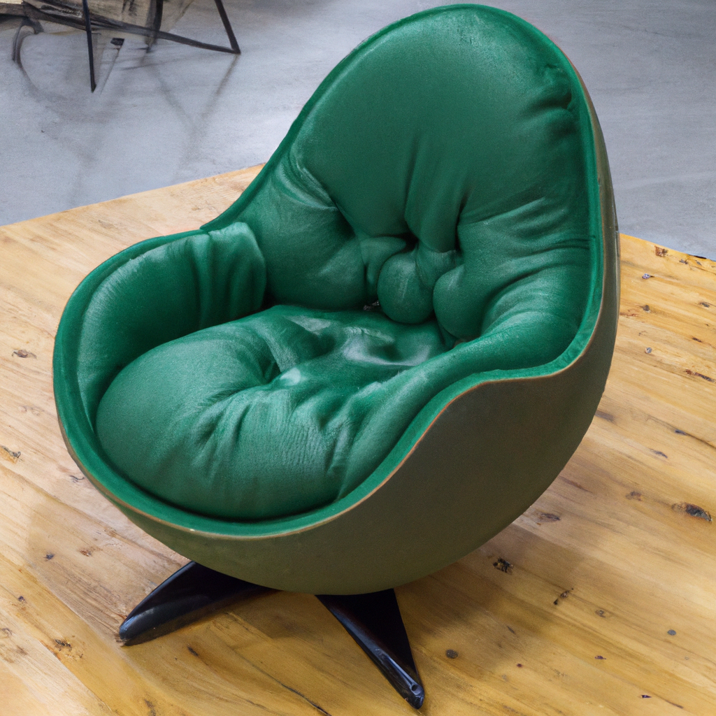 an armchair in the shape of an avocado