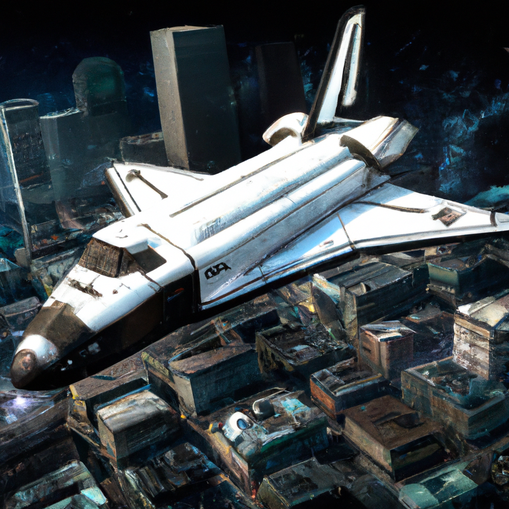 A Space Shuttle flying above Cape Town, digital art