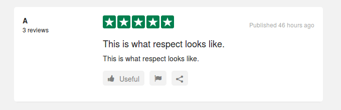 Trustpilot sample review