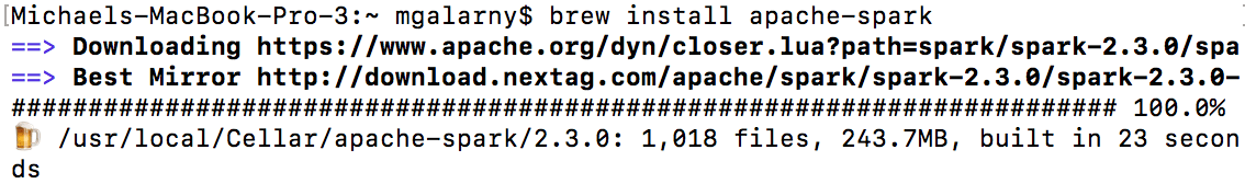 Apache Spark Download Mac