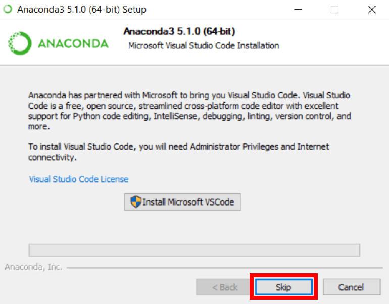 anaconda install windows