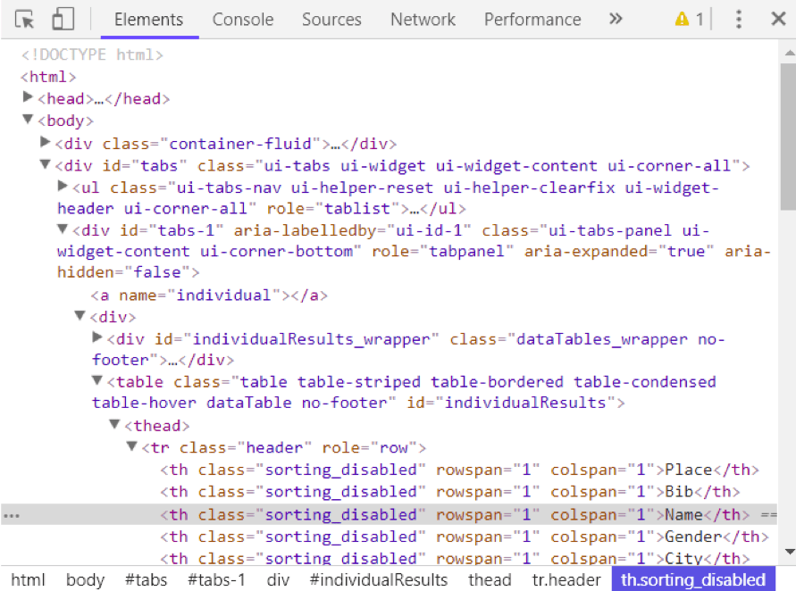 inspect webpage to identify attributes for extraction with beautiful soup