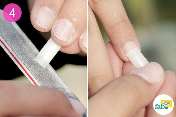 trim the bottom of acrylic nails