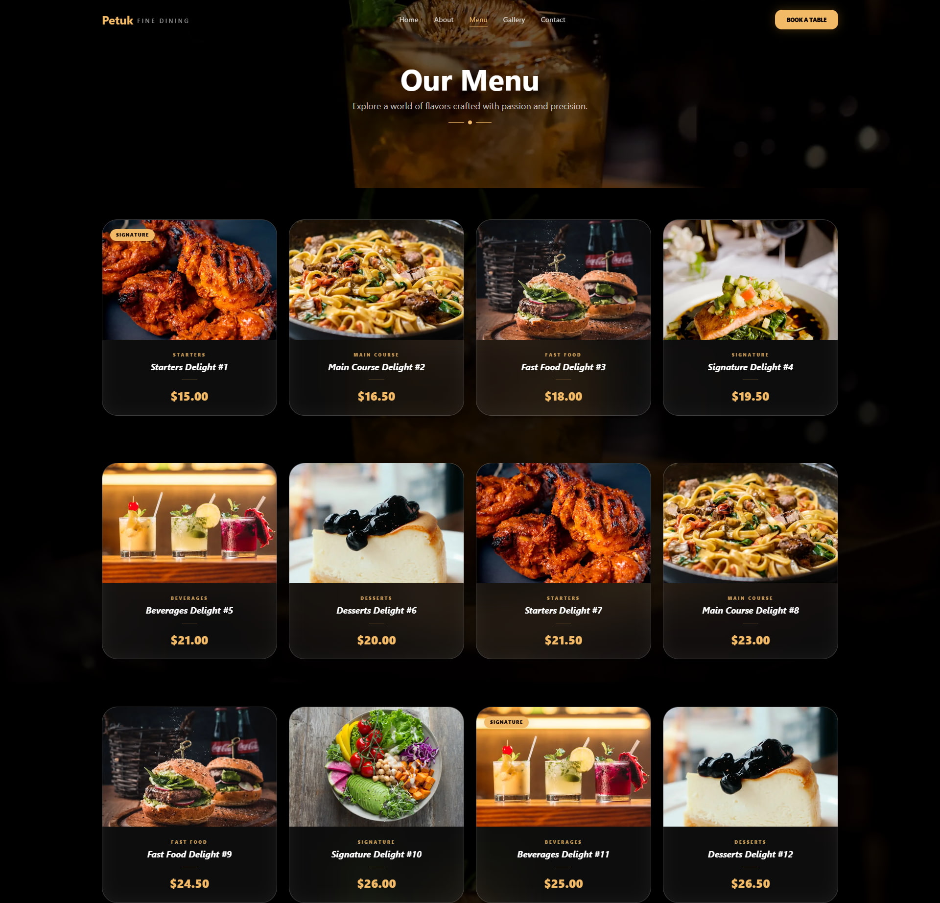 Petuk Restaurant Website – Delicious Food & Dining Experience - Showcase image 1