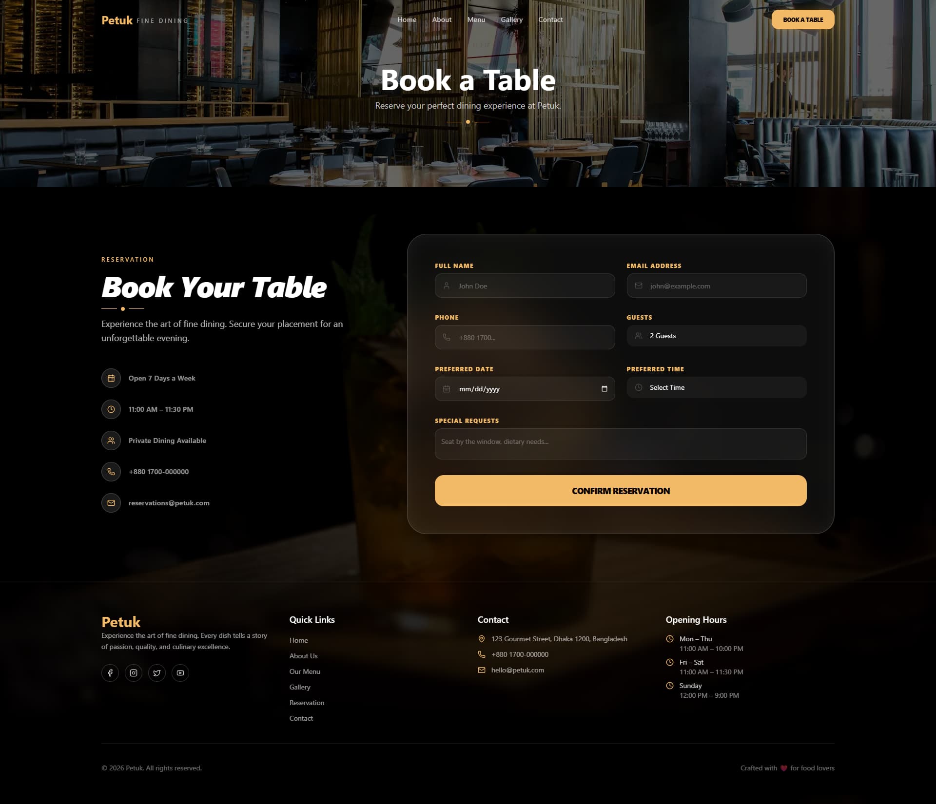 Petuk Restaurant Website – Delicious Food & Dining Experience - Showcase image 1