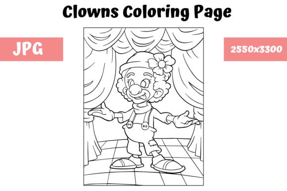 Cheerful clown coloring page for kids