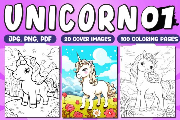 Cute Unicorn Coloring Pages for Kids