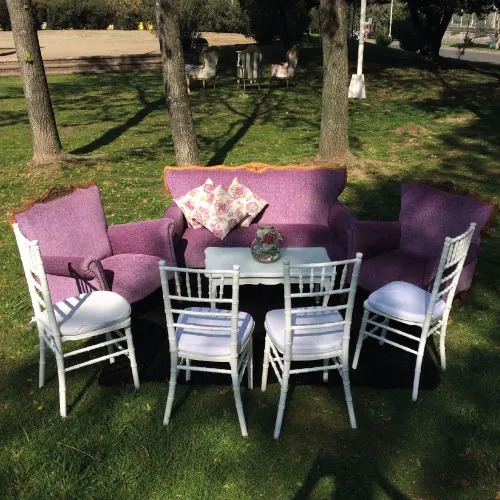 Sillón Vintage Clásico con Tapiz Lila