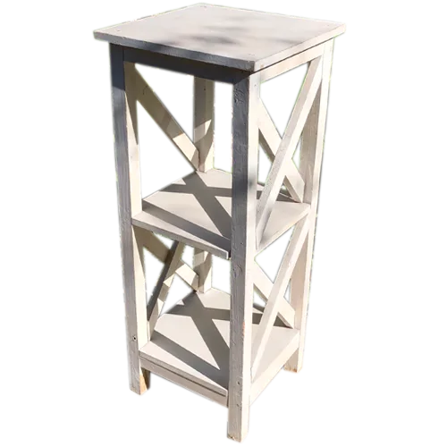 Mesa auxiliar de madera estilo rústico