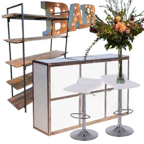 Barra + Palabra BAR + Estantería + Pisos + Arreglo Aparcel Premium