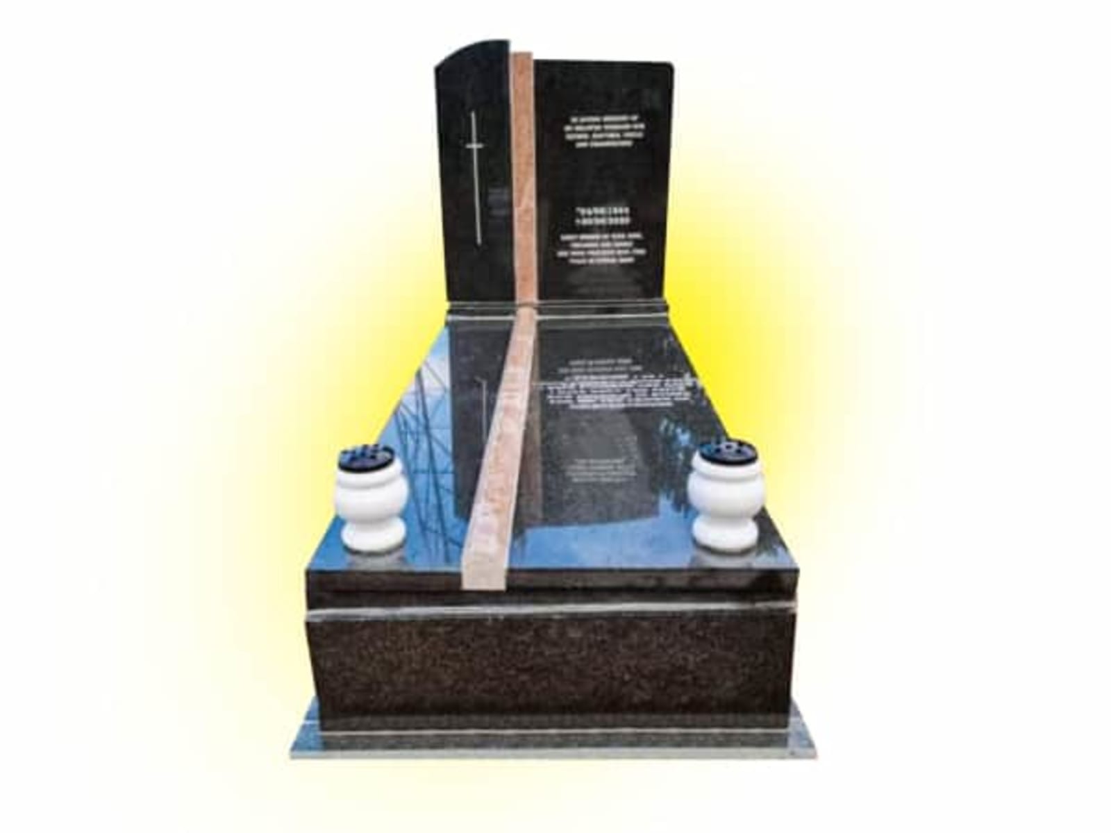 Grey-Dark Granite Christian Cross tombstone in P32 Mduduzi