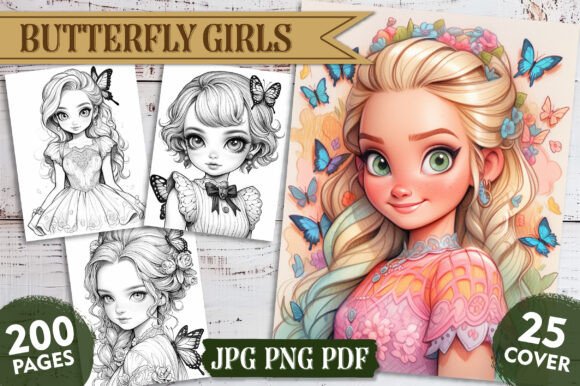 Butterfly Girls Coloring Pages