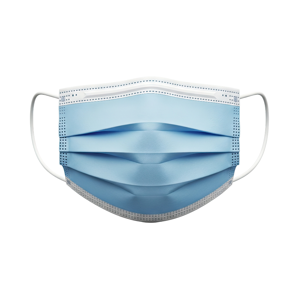 Medizinische Gesichtsmasken (3‑lagig, blau)