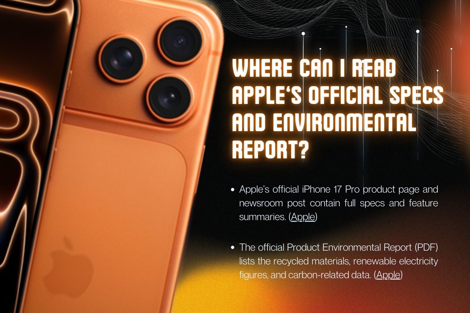 Where can I read Apple’s official specs and environmental report