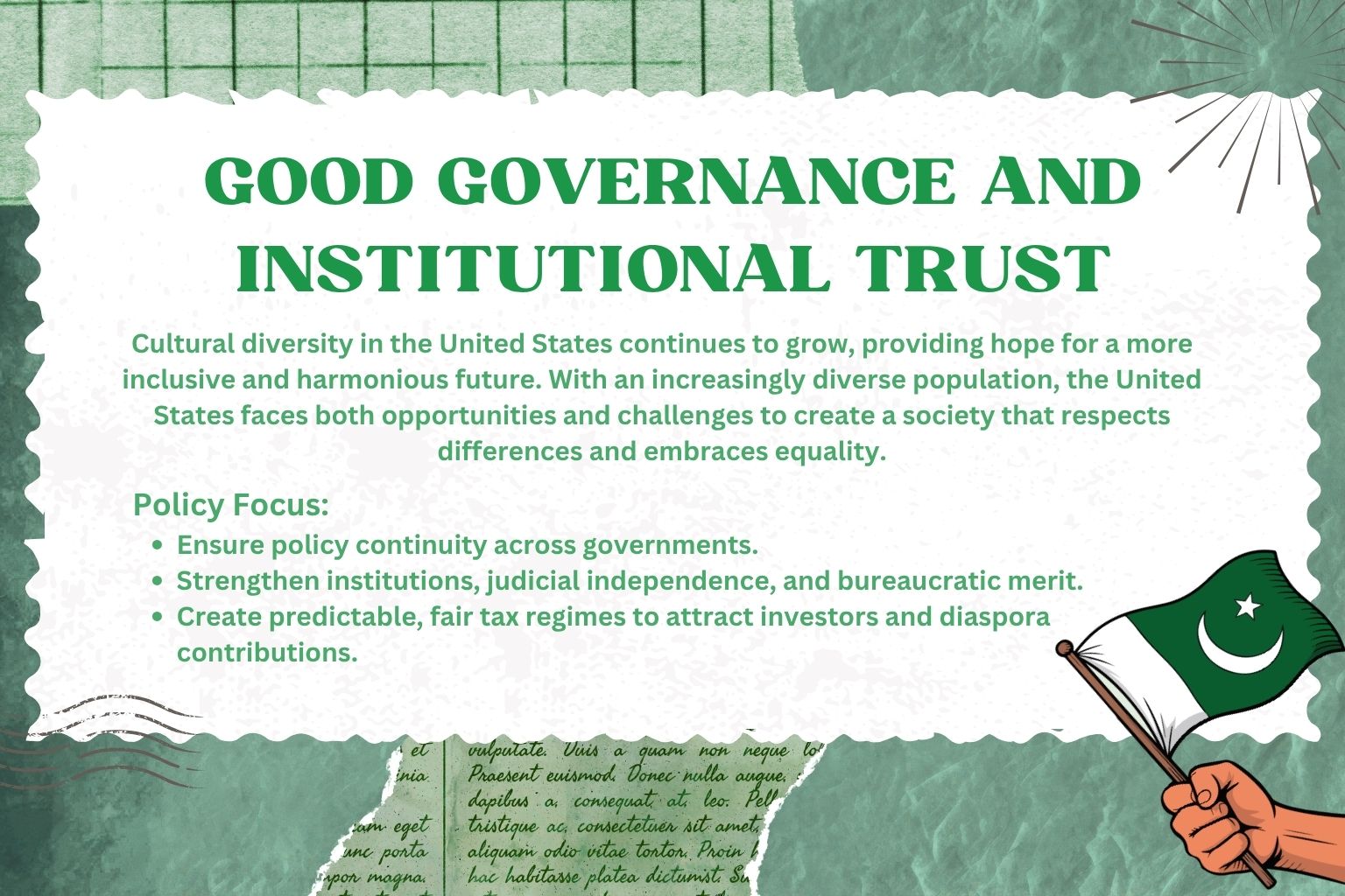 Good Governance and Institutional Trust is key for Pakistan