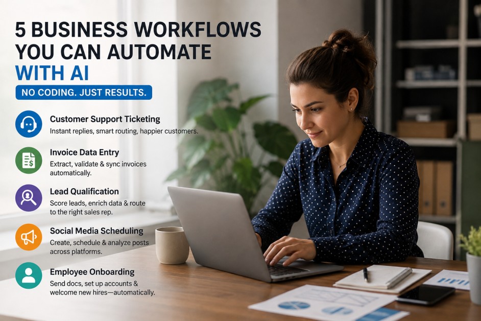 5 Business Workflows You Can Automate with No-Code AI Right Now (Without Hiring Developers)
