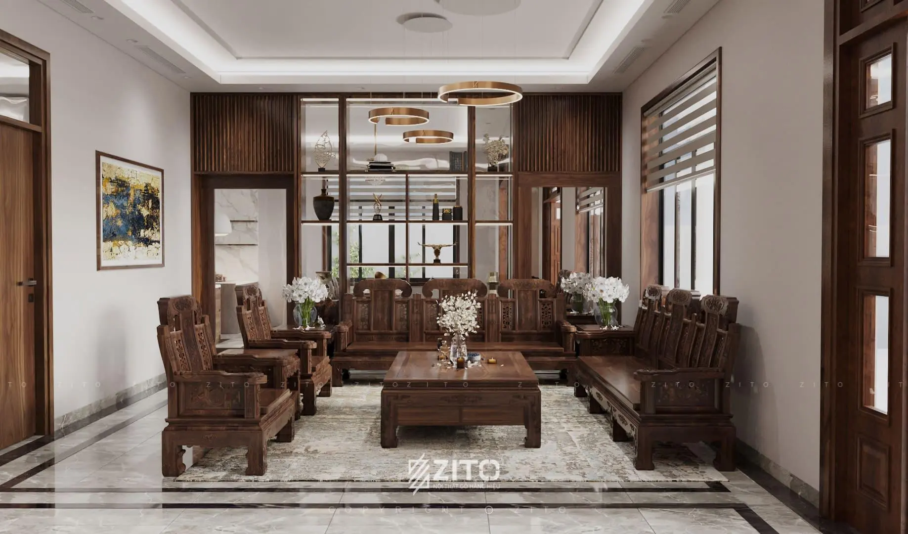 Thiết kế nội thất biệt thự gỗ óc chó – Tinh hoa nghệ thuật trong không gian sống đẳng cấp 4 Thiết kế nội thất biệt thự gỗ óc chó – Tinh hoa nghệ thuật trong không gian sống đẳng cấp