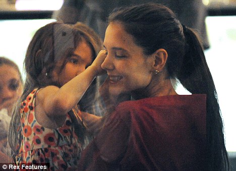 Number one priority: The pair enjoyed ice cream and a cuddle before heading back to their New York apartment
