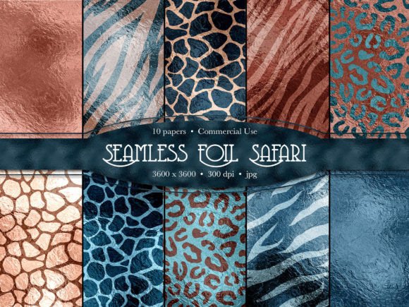 Seamless Animal Safari Patterns Collection