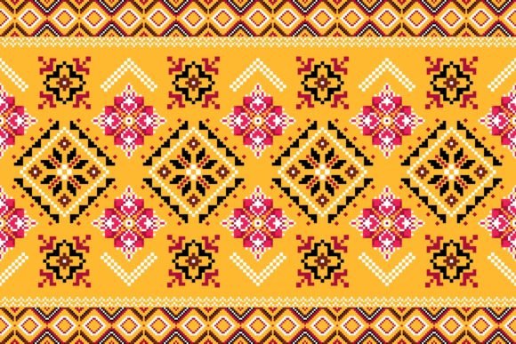Knitted Embroidery Coloring Pattern